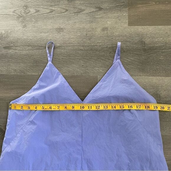 Everlane Cotton Poplin Slip Dress V Neck Size 10 Blue - Picture 7 of 9
